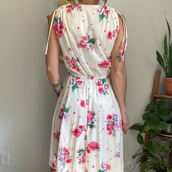 60s vintage floral midi dress - Picture 5 of 8